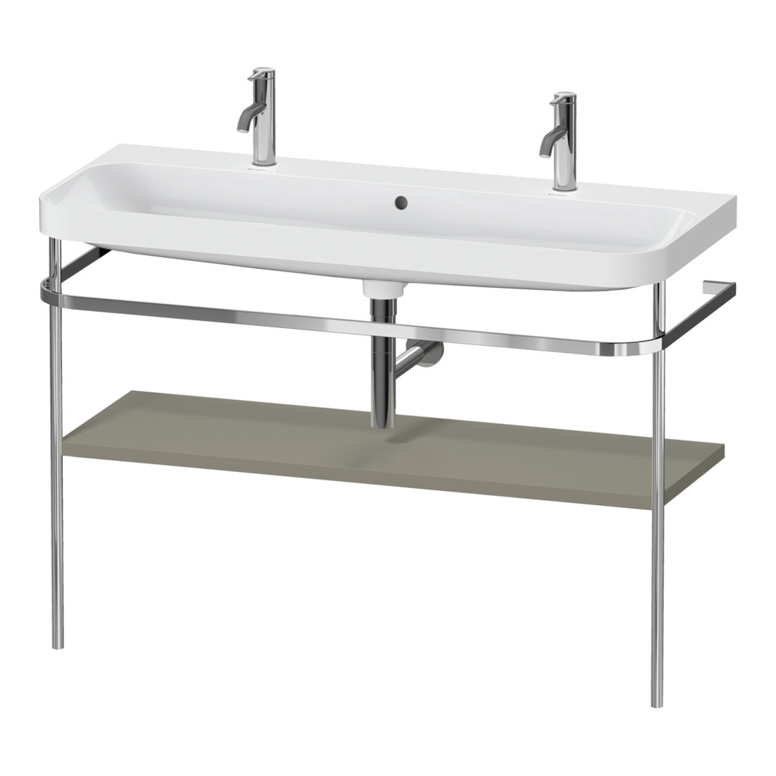 Duravit Meuble lavabo Happy D.2 Plus 117,5x49 cm, 1 t, avec console, gris satin mat