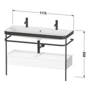 Duravit Meuble lavabo Happy D.2 Plus 117,5x49 cm, 1 t-l, console, blanc mat-3