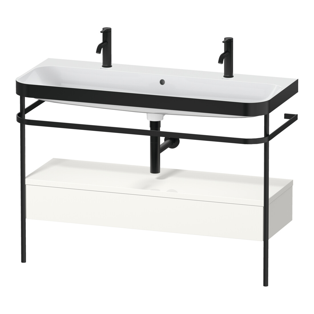 Duravit Meuble lavabo Happy D.2 Plus 117,5x49 cm, 1 trou, console, blanc brillant