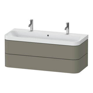 Duravit Meuble lavabo Happy D.2 Plus 117,5x49 cm, 2 tiroirs, gris pierre mat