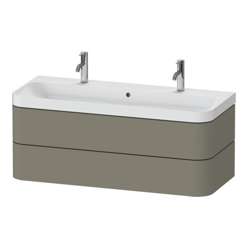 Duravit Meuble lavabo Happy D.2 Plus 117,5x49 cm, 2 tiroirs, gris pierre mat