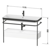 Duravit Meuble lavabo Happy D.2 Plus 117,5x49 cm, avec console, 1 tiroir, 2 trous robinet, blanc mat-3