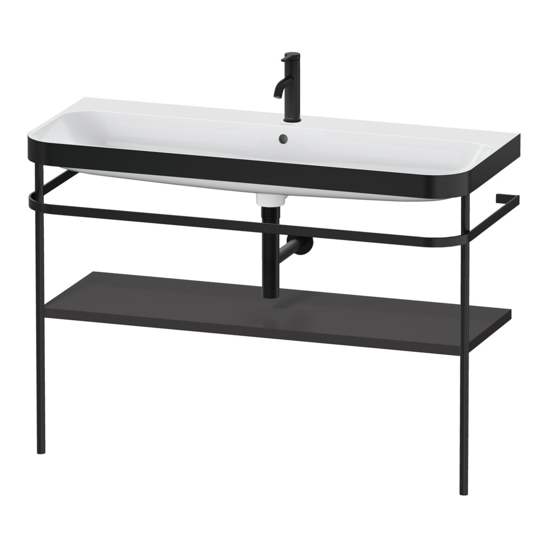 Duravit Meuble lavabo Happy D.2 Plus 117,5x49 cm, avec console, 1 trou, graphite mat