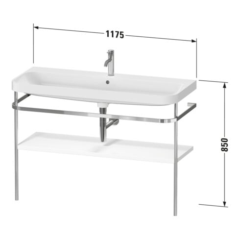 Duravit Meuble lavabo Happy D.2 Plus 117,5x49 cm, avec console, 2 trous, blanc mat