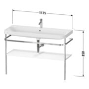 Duravit Meuble lavabo Happy D.2 Plus 117,5x49 cm, avec console, 2 trous, blanc mat-3