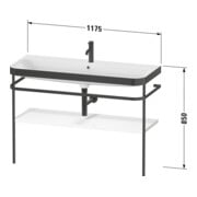 Duravit Meuble lavabo Happy D.2 Plus 117,5x49 cm, avec console, 2 trous, lin-3