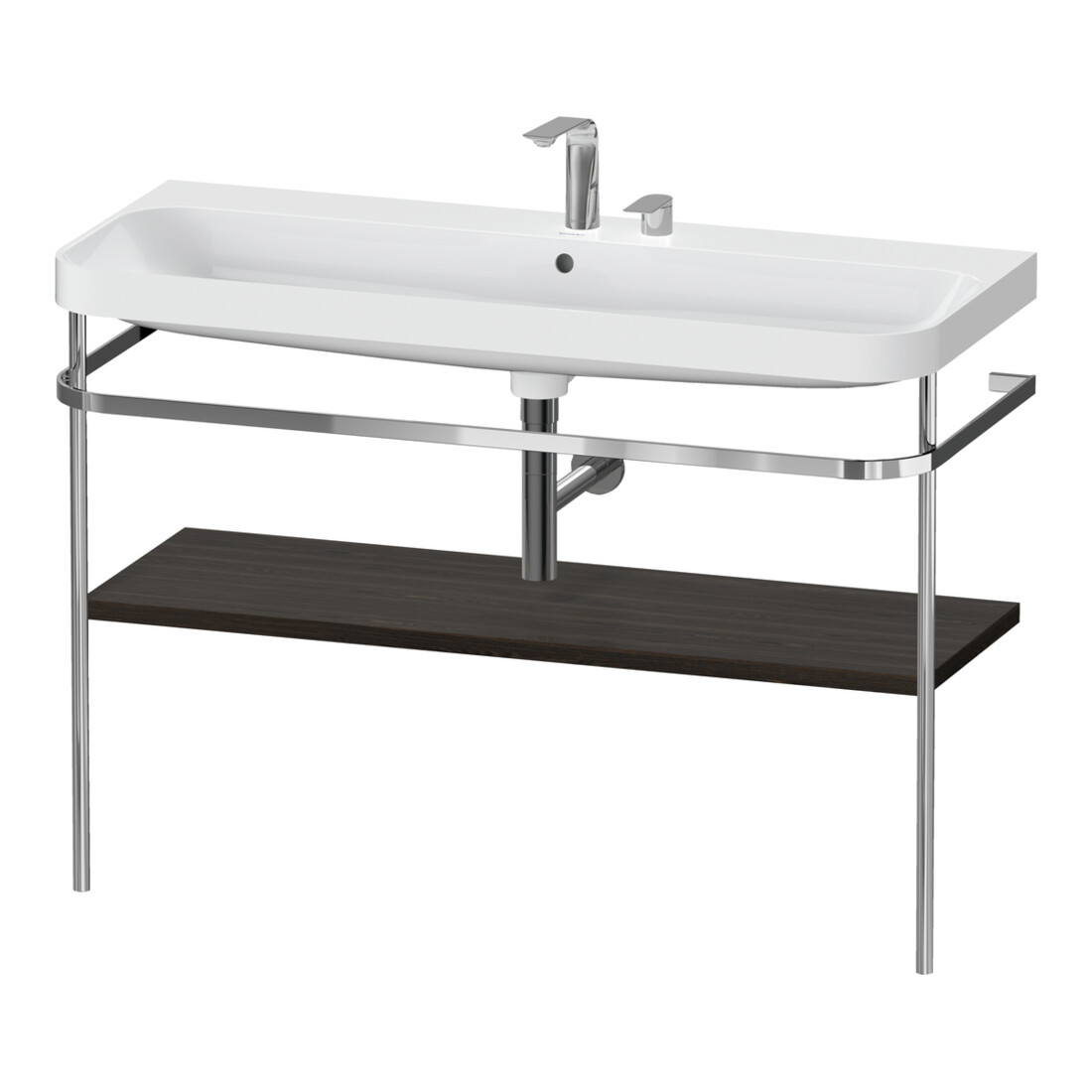 Duravit Meuble lavabo Happy D.2 Plus 117,5x49 cm, avec console, 2 trous, noyer teinté