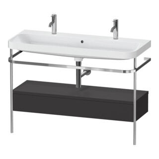 Duravit Meuble lavabo Happy D.2 Plus 117,5x49cm, 1 mitigeur, avec console, 1 tiroir, gris mat