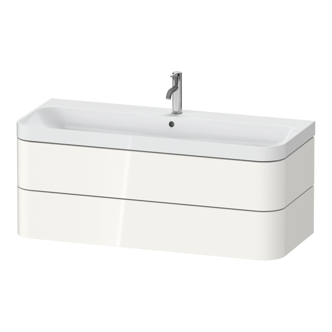 Duravit Meuble-lavabo Happy D.2 Plus 117,5x49cm, 2 tiroirs, 1 trou robinet, blanc brillant