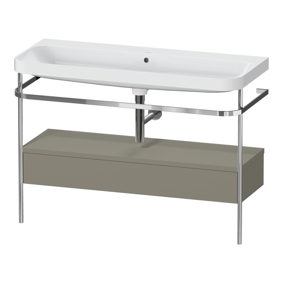 Duravit Meuble lavabo Happy D.2 Plus 117,5x49cm, avec console, 1 tiroir, sans trou robinet, gris mat