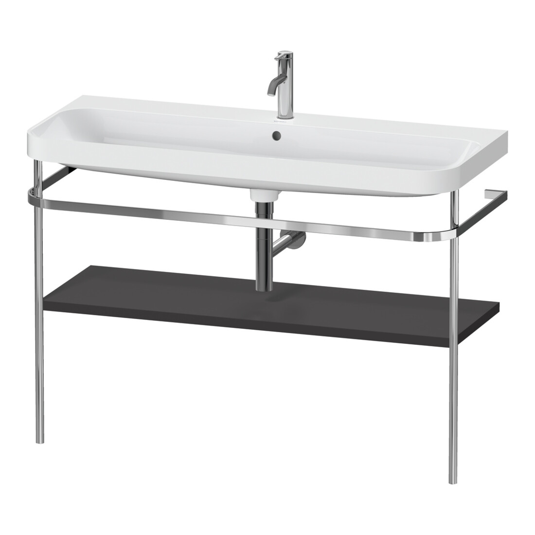 Duravit Meuble-lavabo Happy D.2 Plus 117,5x49cm, avec console, 1 trou, graphite mat