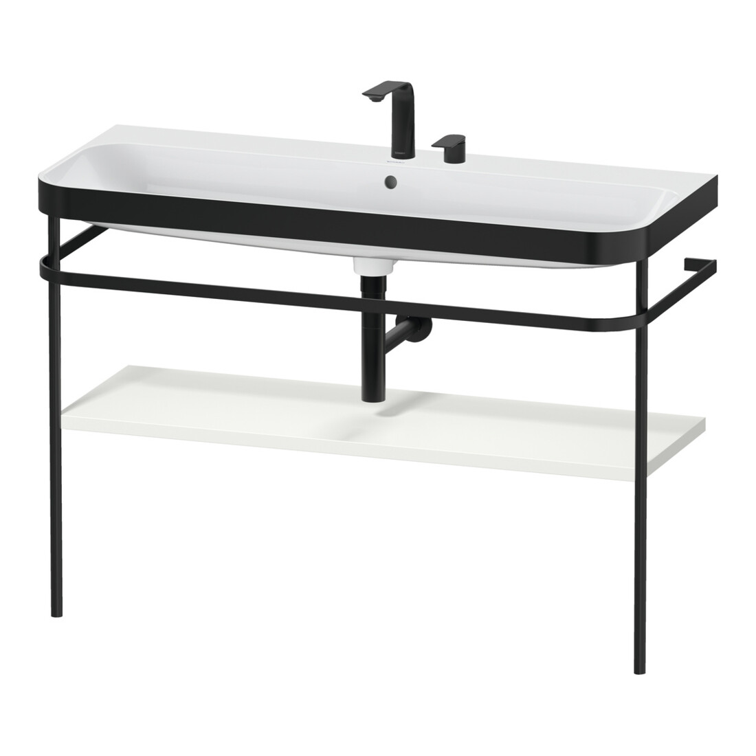 Duravit Meuble lavabo Happy D.2 Plus 117,5x49cm, avec console, 2 trous, blanc mat
