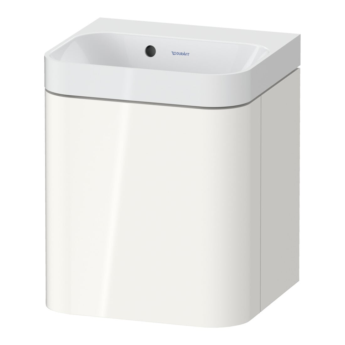 Duravit Meuble lavabo Happy D.2 Plus 40x36 cm, 1 tiroir, raccord gauche, sans trop-plein, blanc brillant
