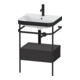 Duravit Meuble lavabo Happy D.2 Plus 57,5x49 cm, 1 mitigeur, gris, avec console, 1 tiroir-1