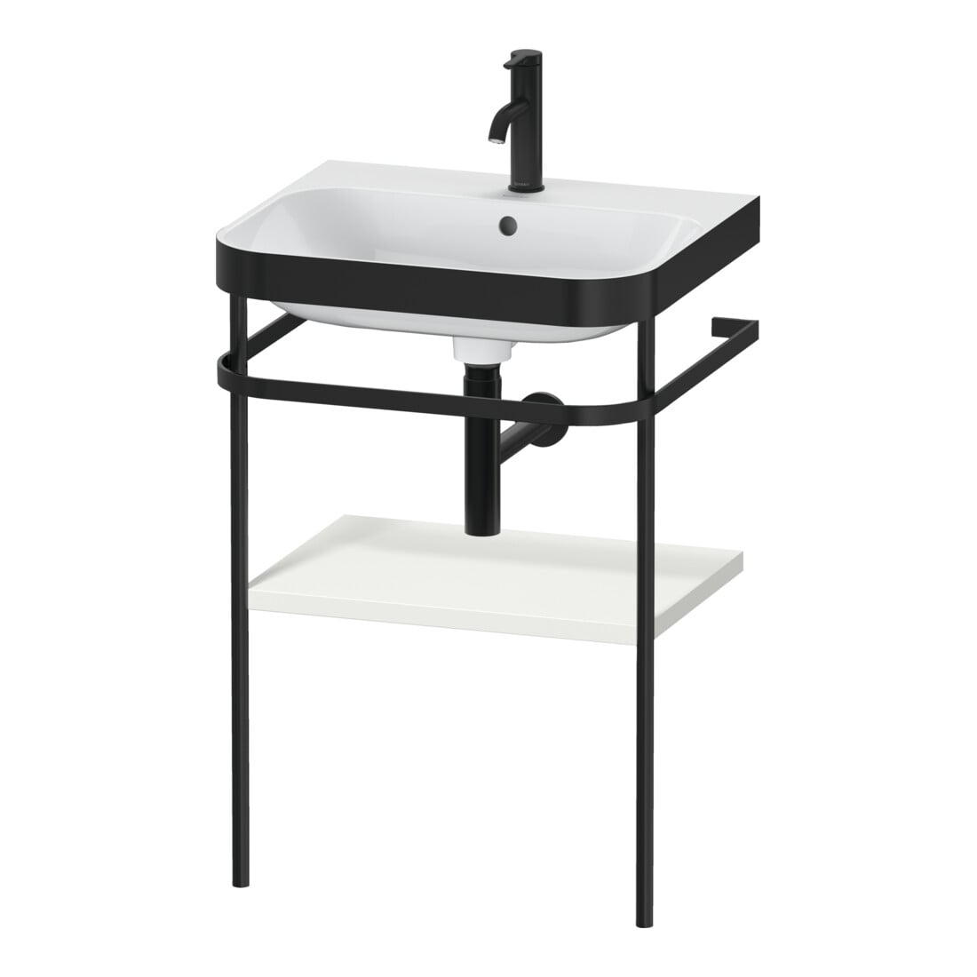 Duravit Meuble lavabo Happy D.2 Plus 57,5x49 cm, 1 trou, blanc mat, avec console