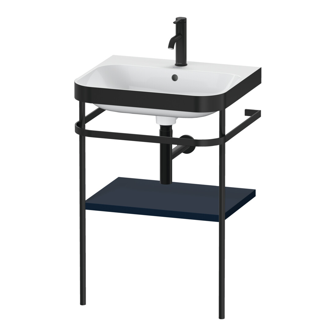 Duravit Meuble lavabo Happy D.2 Plus 57,5x49 cm, 1 trou, bleu mat, avec console