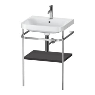 Duravit Meuble lavabo Happy D.2 Plus 57,5x49 cm, 1 trou, graphite mat, avec console