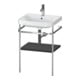 Duravit Meuble lavabo Happy D.2 Plus 57,5x49 cm, 1 trou, graphite mat, avec console-1