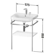 Duravit Meuble lavabo Happy D.2 Plus 57,5x49 cm, 1 trou, graphite mat, avec console-4