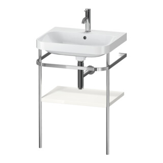 Duravit Meuble lavabo Happy D.2 Plus 57,5x49 cm, 1 trou robinet, blanc brillant, avec console métal