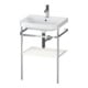 Duravit Meuble lavabo Happy D.2 Plus 57,5x49 cm, 1 trou robinet, blanc brillant, avec console métal-1