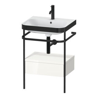 Duravit Meuble lavabo Happy D.2 Plus 57,5x49 cm, 1 trou robinet, blanc, m. console, 1 tiroir