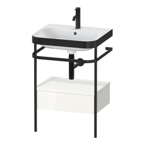 Duravit Meuble lavabo Happy D.2 Plus 57,5x49 cm, 1 trou robinet, blanc, m. console, 1 tiroir