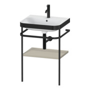 Duravit Meuble lavabo Happy D.2 Plus 57,5x49 cm, 1 trou, taupe mat, avec console