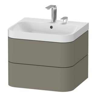 Duravit Meuble lavabo Happy D.2 Plus 57,5x49 cm, 2 t, st-g s-mat, 2 tiroirs