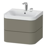 Duravit Meuble lavabo Happy D.2 Plus 57,5x49 cm, 2 t, st-g s-mat, 2 tiroirs