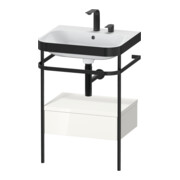 Duravit Meuble lavabo Happy D.2 Plus 57,5x49 cm, 2 tiroirs, blanc brillant, avec console, 1 tiroir