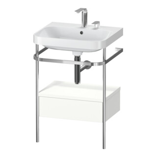 Duravit Meuble lavabo Happy D.2 Plus 57,5x49 cm, 2 trous, blanc mat, avec console, 1 tiroir
