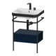 Duravit Meuble lavabo Happy D.2 Plus 57,5x49 cm, 2 trous, bleu mat, avec console, 1 tiroir-1