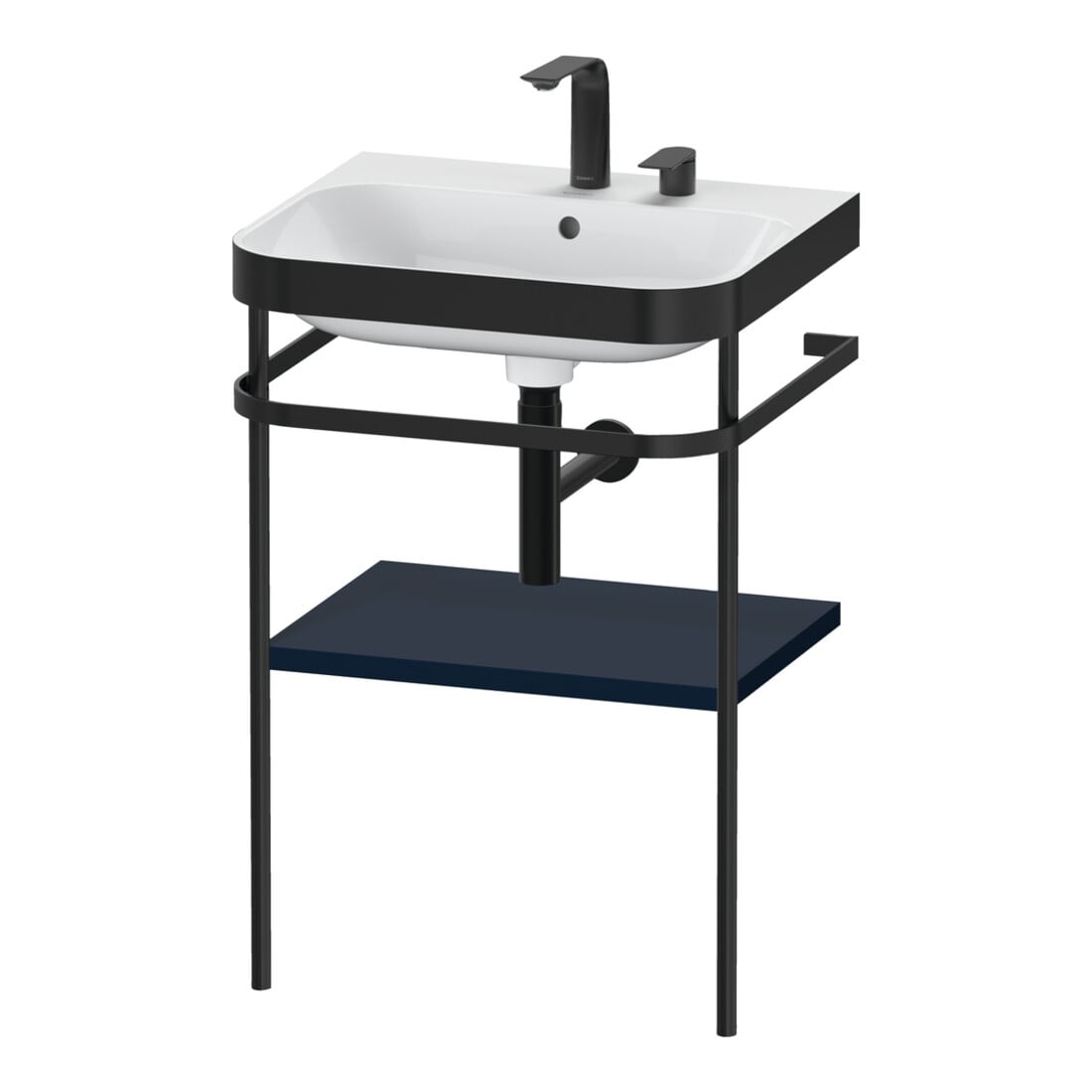 Duravit Meuble lavabo Happy D.2 Plus 57,5x49 cm, 2 trous, bleu mat, avec console