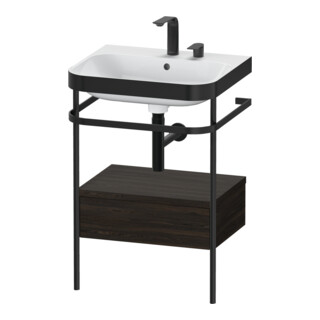 Duravit Meuble lavabo Happy D.2 Plus 57,5x49 cm, 2 trous, céramique, avec console, 1 tiroir