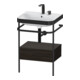 Duravit Meuble lavabo Happy D.2 Plus 57,5x49 cm, 2 trous, céramique, avec console, 1 tiroir-1