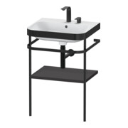 Duravit Meuble lavabo Happy D.2 Plus 57,5x49 cm, 2 trous, graphite mat, avec console