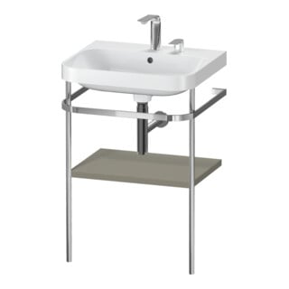 Duravit Meuble lavabo Happy D.2 Plus 57,5x49 cm, 2 Trous, gris mat, avec console