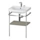 Duravit Meuble lavabo Happy D.2 Plus 57,5x49 cm, 2 Trous, gris mat, avec console-1