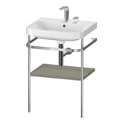 Duravit Meuble lavabo Happy D.2 Plus 57,5x49 cm, 2 Trous, gris mat, avec console