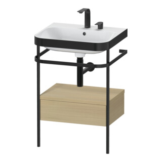 Duravit Meuble lavabo Happy D.2 Plus 57,5x49 cm, 2 trous, Me E, avec console, 1 tiroir