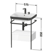 Duravit Meuble lavabo Happy D.2 Plus 57,5x49 cm, 2 trous, Me E, avec console, 1 tiroir-4