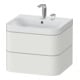 Duravit Meuble lavabo Happy D.2 Plus 57,5x49 cm, 2 trous, Noir mat, 2 tiroirs-1