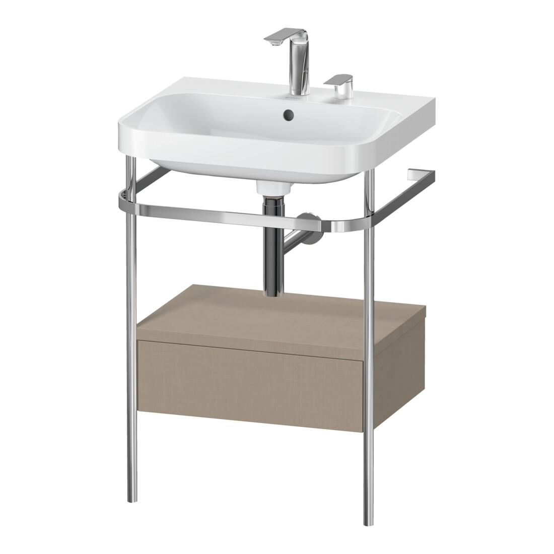 Duravit Meuble lavabo Happy D.2 Plus 57,5x49 cm, 2 trous, sans console, 1 tiroir