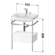 Duravit Meuble lavabo Happy D.2 Plus 57,5x49 cm, 2 trous, sans console, 1 tiroir-4
