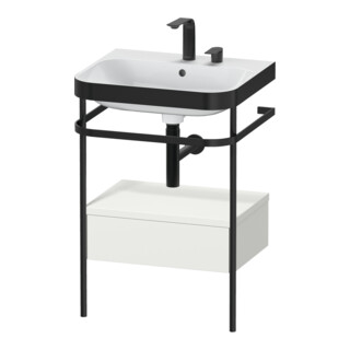 Duravit Meuble lavabo Happy D.2 Plus 57,5x49 cm, 2 trous, sans mitigeur, avec console, 1 tiroir