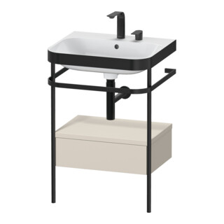 Duravit Meuble lavabo Happy D.2 Plus 57,5x49 cm, 2 trous, tablette, 1 tiroir