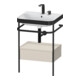 Duravit Meuble lavabo Happy D.2 Plus 57,5x49 cm, 2 trous, tablette, 1 tiroir-1