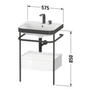 Duravit Meuble lavabo Happy D.2 Plus 57,5x49 cm, 2 trous, tablette, 1 tiroir-4