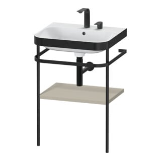 Duravit Meuble lavabo Happy D.2 Plus 57,5x49 cm, 2 trous, taupe mat, avec console